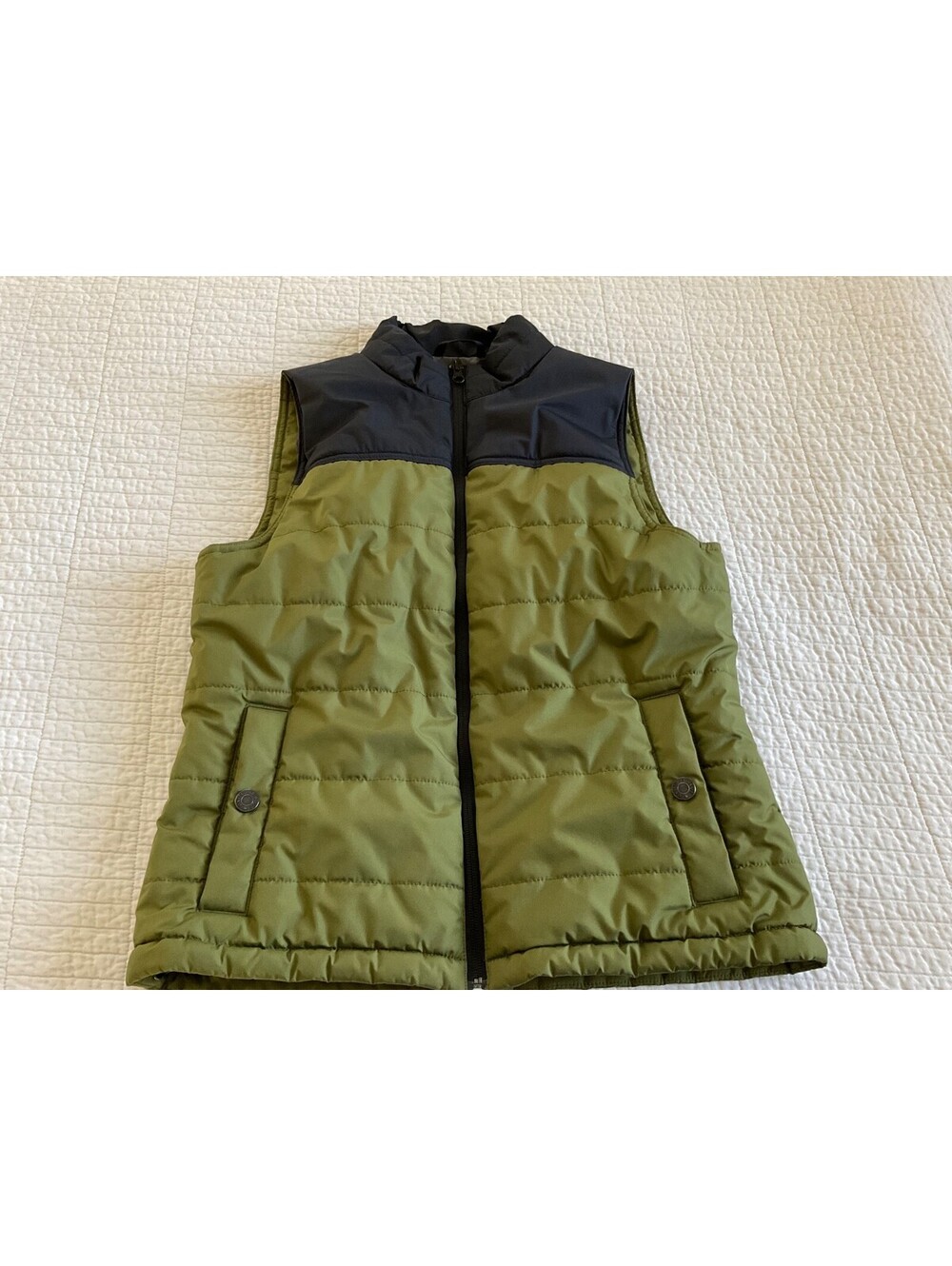 United by Blue Bison Collection Puffer Vest Olive Green/Black Women's S